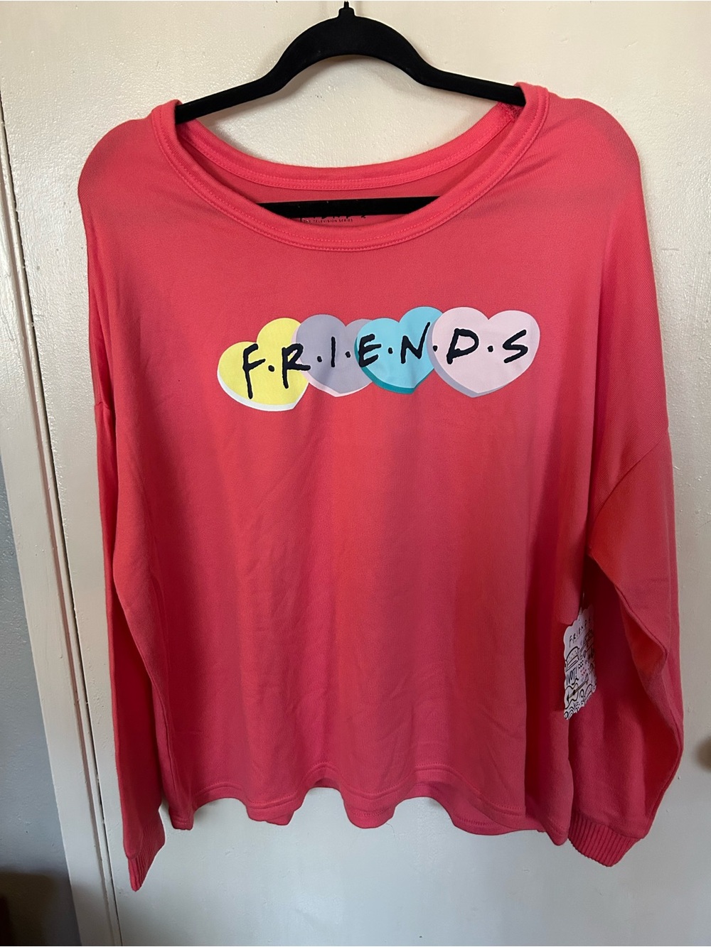 FRIENDS Pink Heart Logo Long Sleeve Crewneck